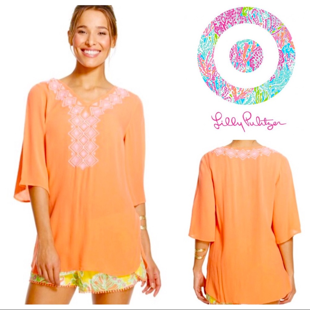 Lilly for Target Embroidered Cover Up, Coral